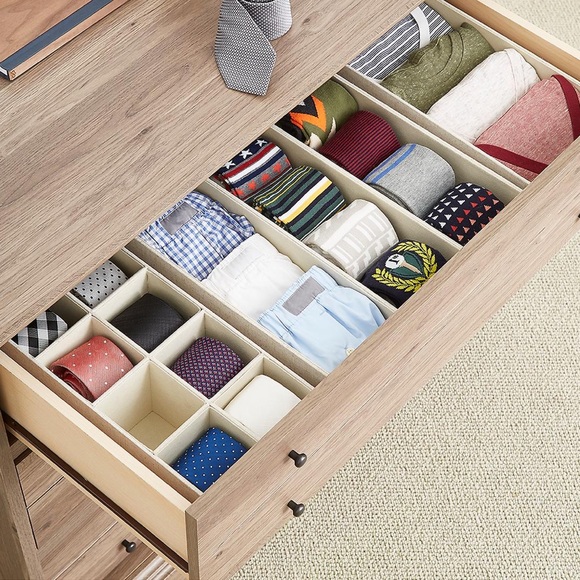 NWT Cambridge 2-Section Drawer Organizer Linen, Brown (looks like tan) - Picture 4 of 5